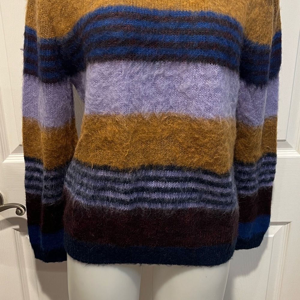 Paul Smith women’s striped mohair blend crewneck sweater size Large - Picture 5 of 9